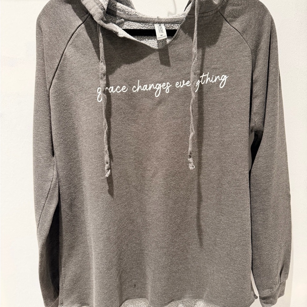 Gray Women's Hoodie with Inspirational Quote